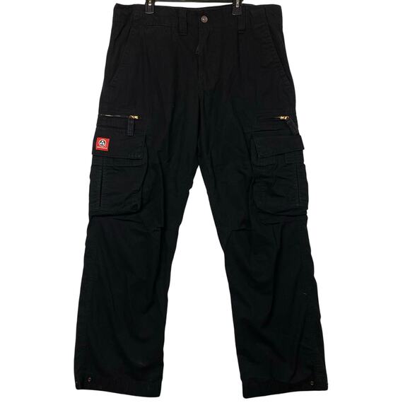 Molecule Cool Fusion Men's Black Cargo Pants Size 42 Combat Paratrooper Gorpcore - Picture 1 of 12